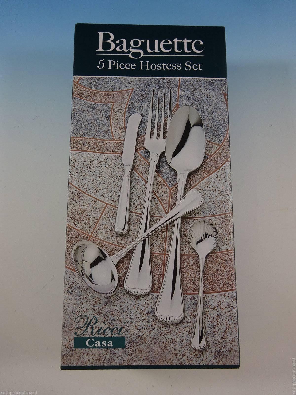 Baguette Milano by Ricci Stainless Steel Flatware Tableware Set 12 Service New In Excellent Condition In Big Bend, WI