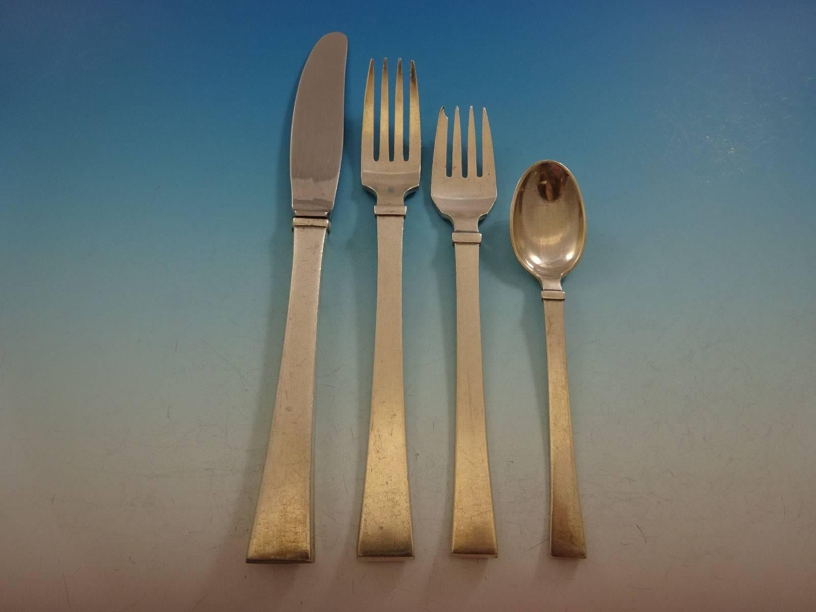 BELL BY HANS HANSEN DANISH MID-CENTURY MODERN sterling silver Flatware set - 60 Pieces. This set includes: 
8 KNIVES, 8 5/8