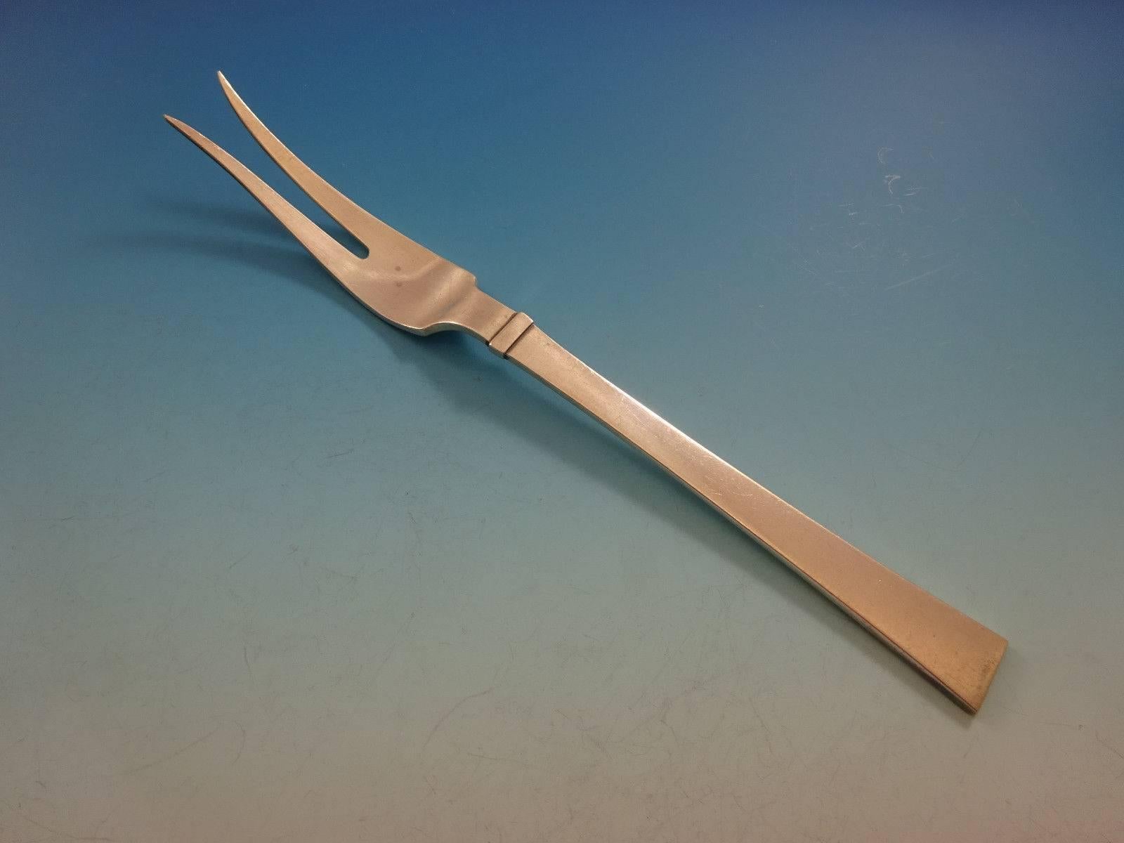20th Century Bell by Hans Hansen Danish Sterling Silver Flatware Set of Eight Service 60 Pcs
