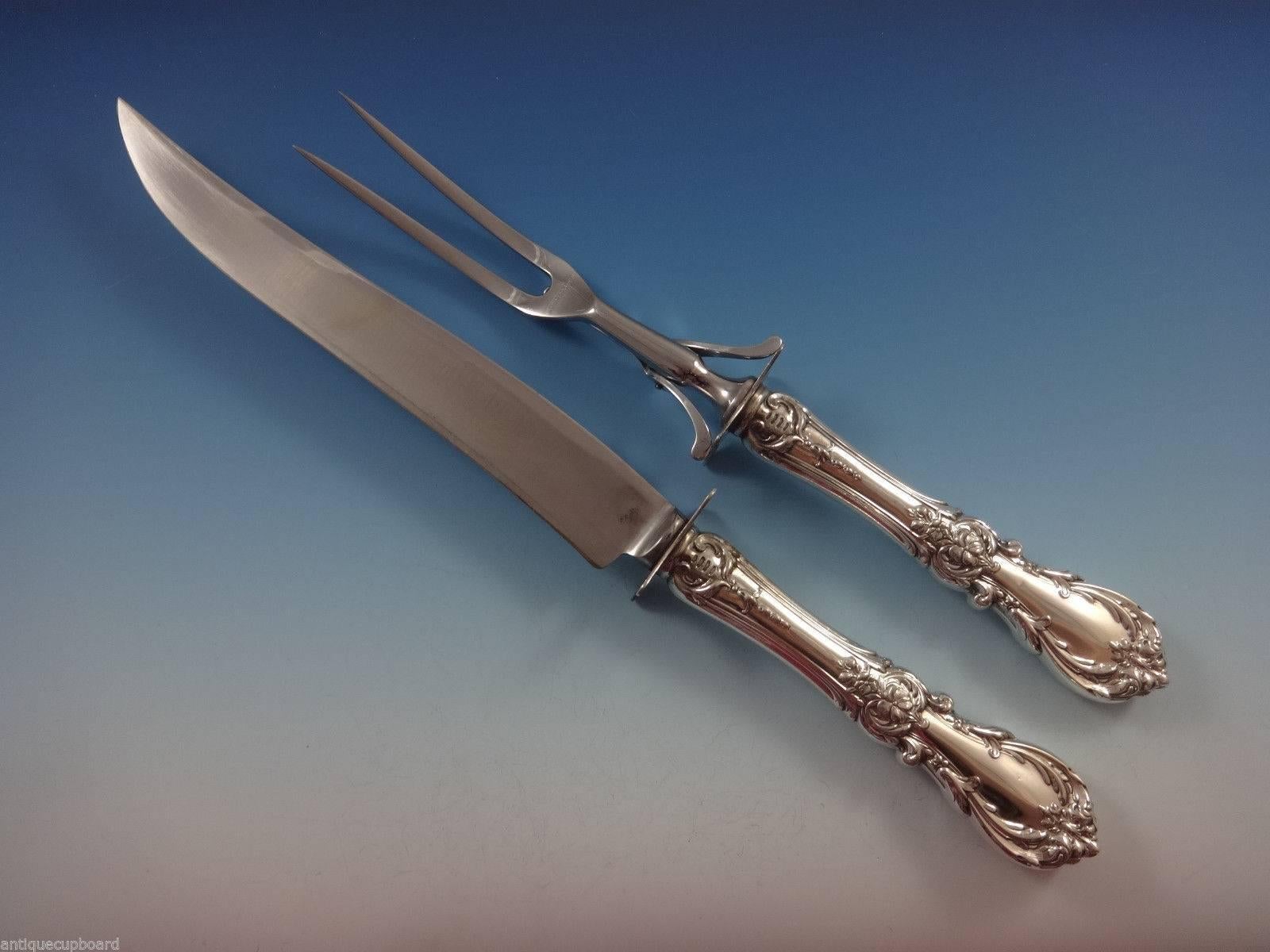 Argent sterling Ensemble de couverts en argent sterling bourgogne par Reed & Barton 12 services 113 pièces, superbe en vente