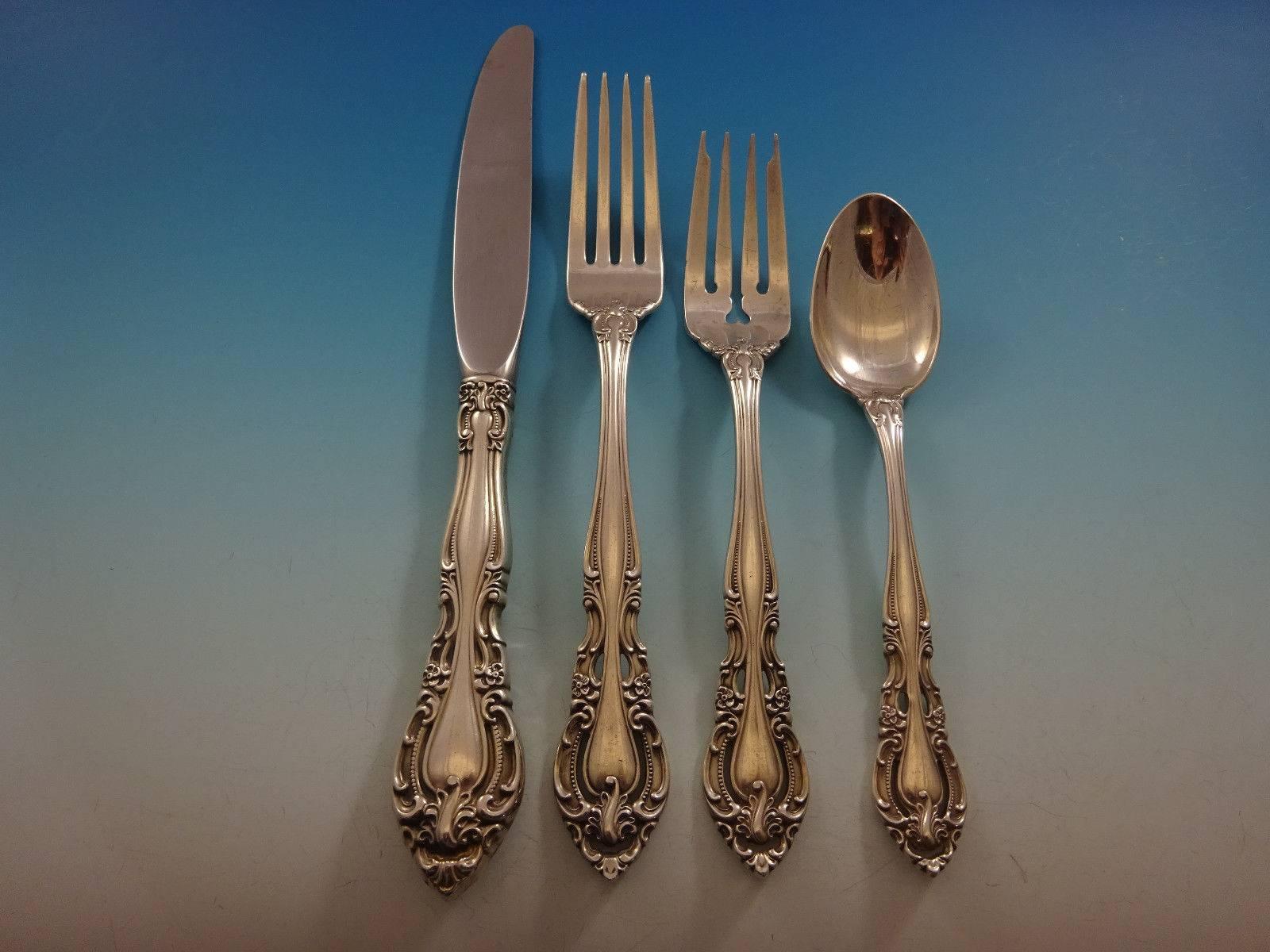 Baronial by Gorham Sterling Silver Flatware Set 8 Service Place Size 53 Pcs In Excellent Condition In Big Bend, WI