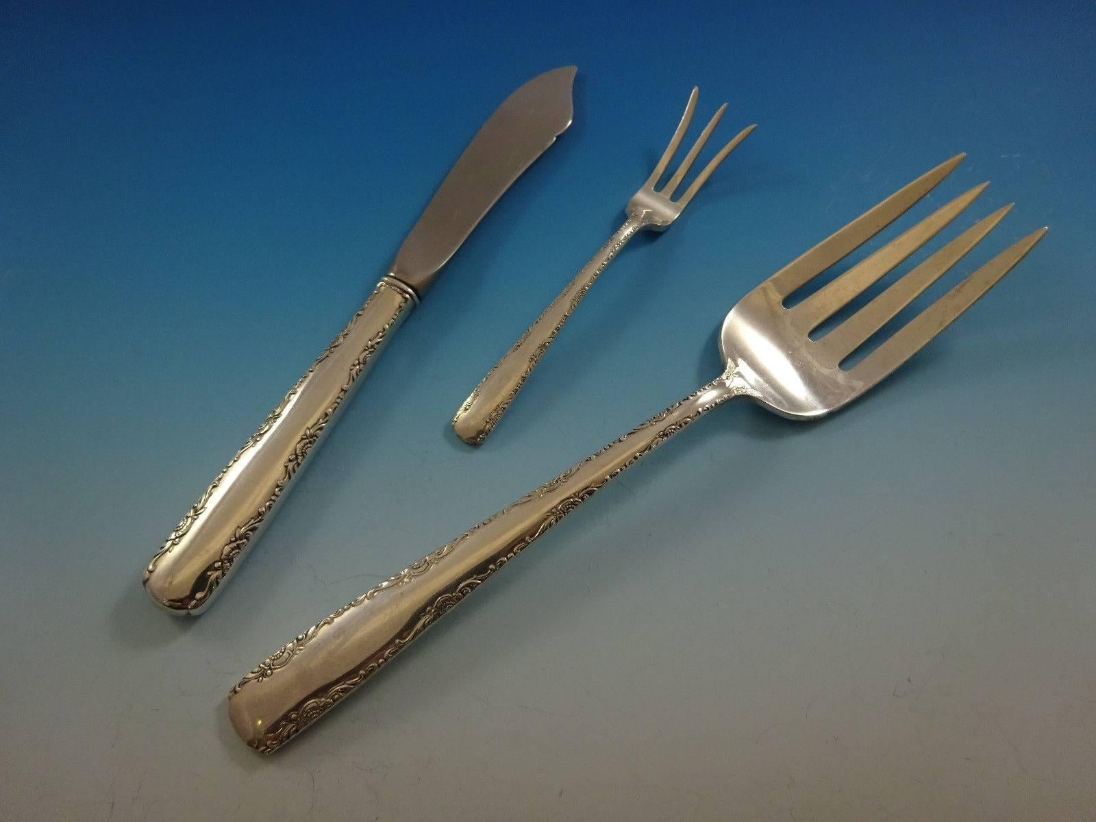 Ensemble de couverts en argent sterling 12 services déjeuner 73 pièces Camellia by Gorham en vente 4