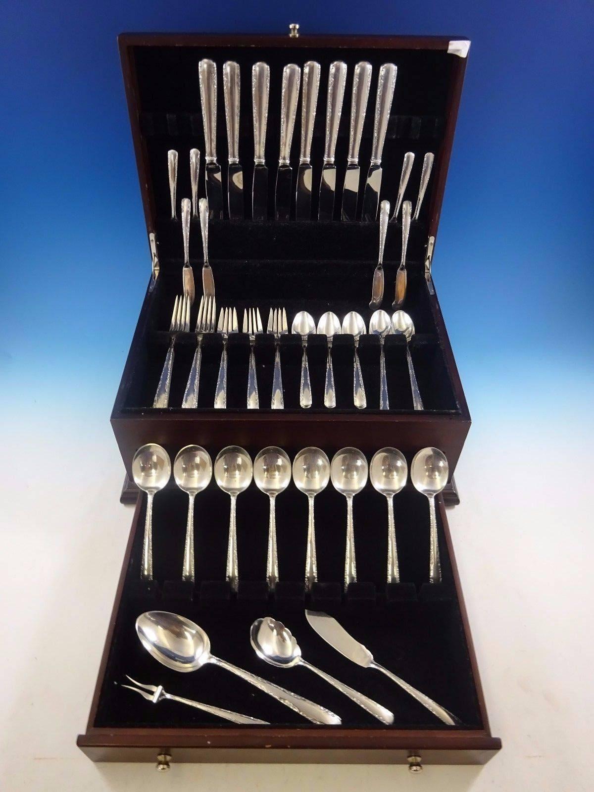 Camellia by Gorham sterling silver flatware set for eight service dinner 60 pieces.

Eight dinner knives, 9 1/2