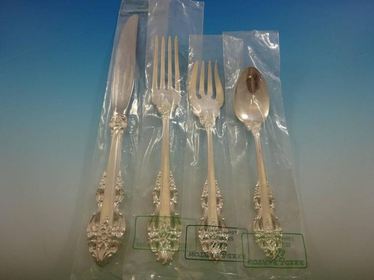 Chambord by Reed and Barton Silverplate Flatware Set for 8 Service 50 Pieces New In Excellent Condition For Sale In Big Bend, WI
