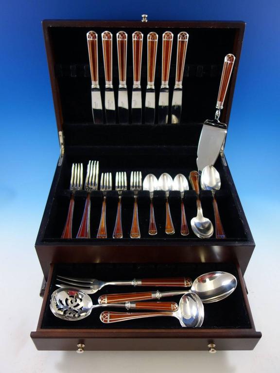 Talisman by Christofle France Silver Plate Lacquer Flatware Set Service
