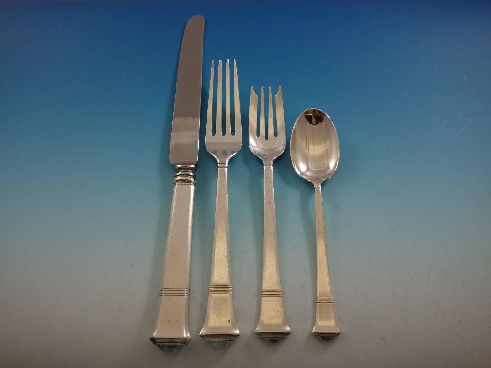 Windham by Tiffany & Co Sterling Silver Flatware Set Service 33 Pcs Dinner Size In Excellent Condition In Big Bend, WI