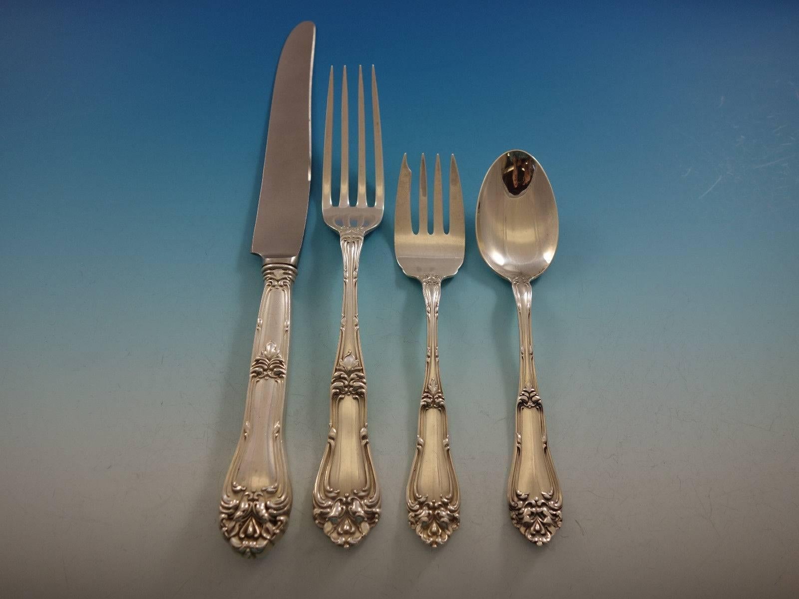 Champlain by Frank Whiting Sterling Silver Flatware Set for 8 Service 50 Pcs Din In Excellent Condition For Sale In Big Bend, WI