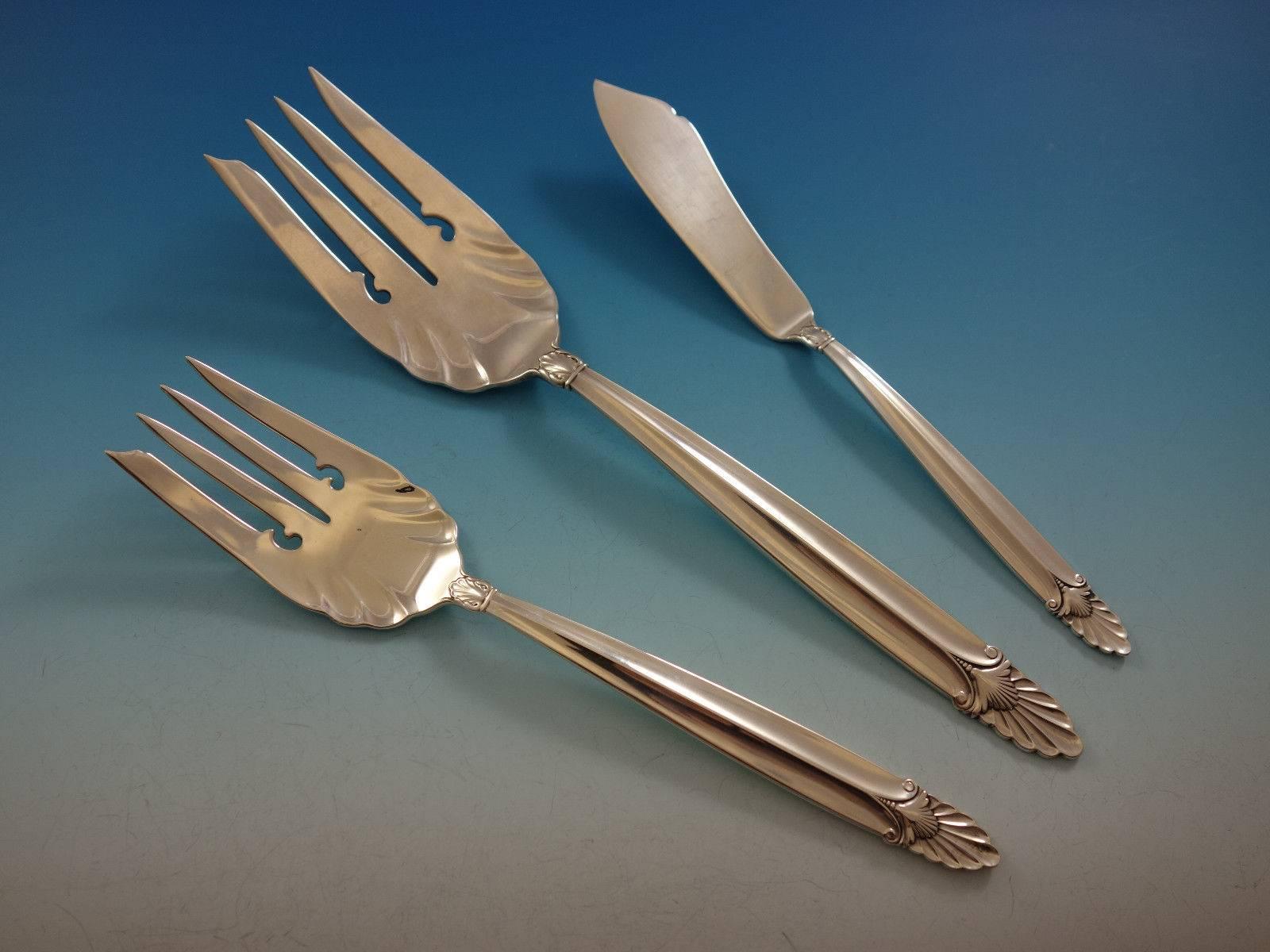 Ensemble de couverts en argent sterling 12 services 105 pièces dîner Empress by International en vente 3