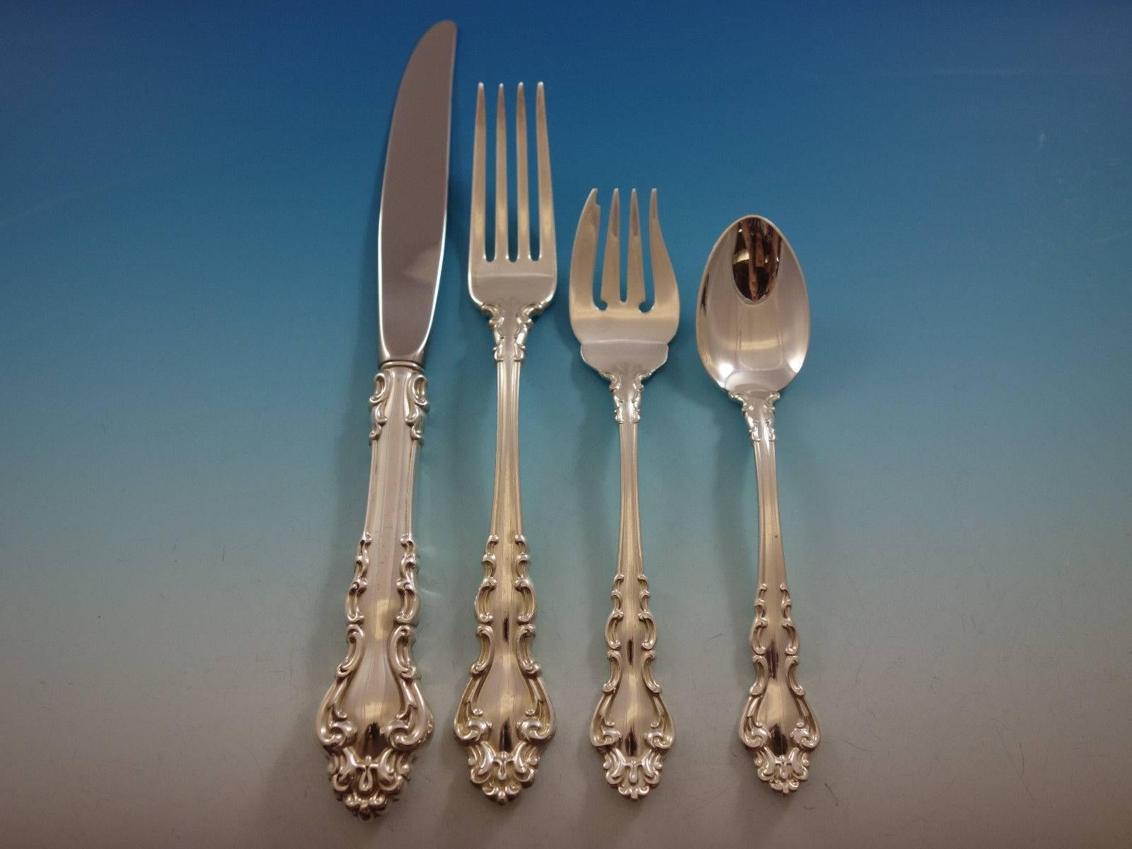 Service de couverts baroque espagnol en argent sterling Reed & Barton, 64 pièces Excellent état - En vente à Big Bend, WI