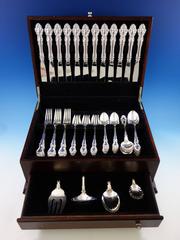 Spanish Baroque Reed & Barton Sterling Silver Flatware Set Service 64 Pc Dinner