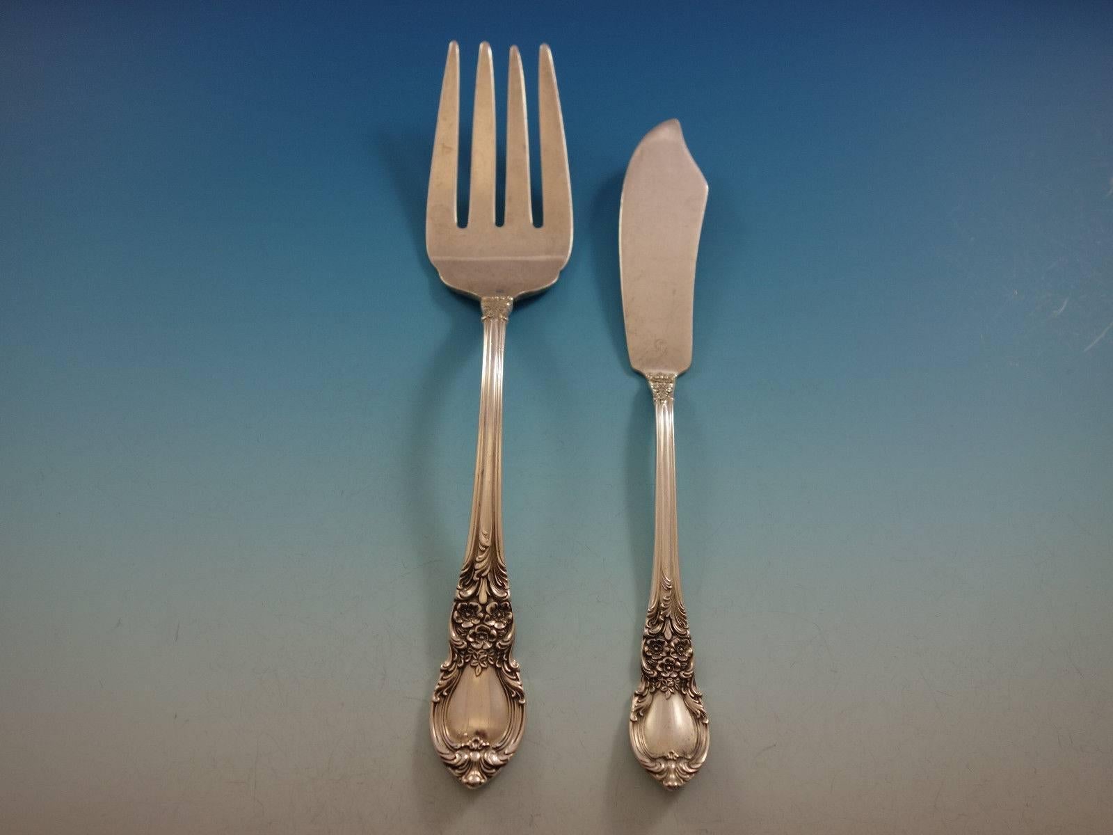 20th Century American Victorian by Lunt Sterling Silver Flatware Set for Eight Service 46 Pcs For Sale