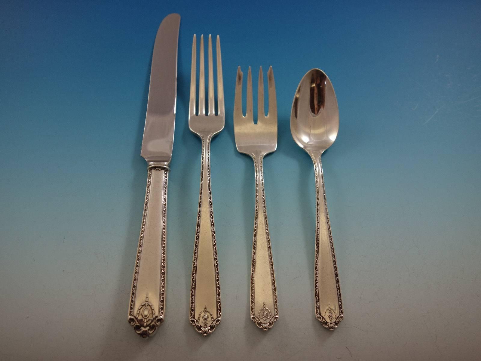 Lady Hilton by Westmorland Sterling Silver Flatware Set for 12 Service 52 Pieces In Excellent Condition For Sale In Big Bend, WI