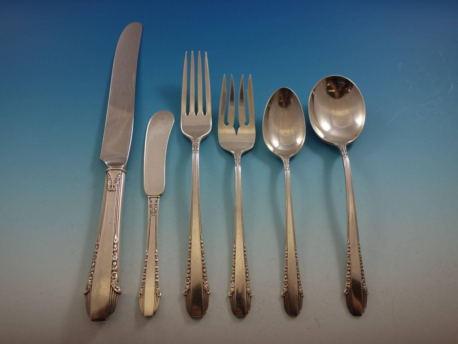 Ensemble de couverts en argent sterling pour huit personnes, 50 pièces, Enchantress par International Excellent état - En vente à Big Bend, WI
