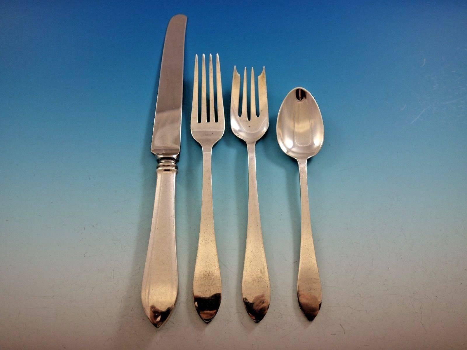 Faneuil by Tiffany & Co. Sterling Silver Flatware Set for Six Service 24 Pcs In Excellent Condition In Big Bend, WI