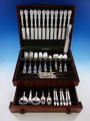 Wellington by Durgin Sterling Silver Flatware Set Service 121 Pc Dinner "S" Mono