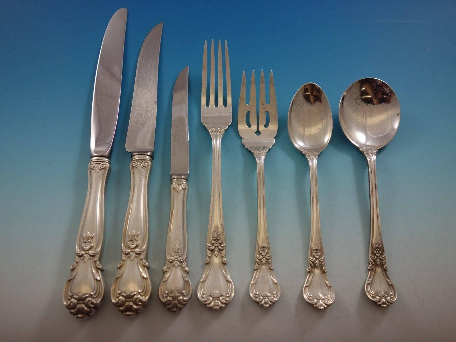 Ancestry by Weidlich Sterling Silver Flatware Set Service 42 Pieces In Excellent Condition In Big Bend, WI