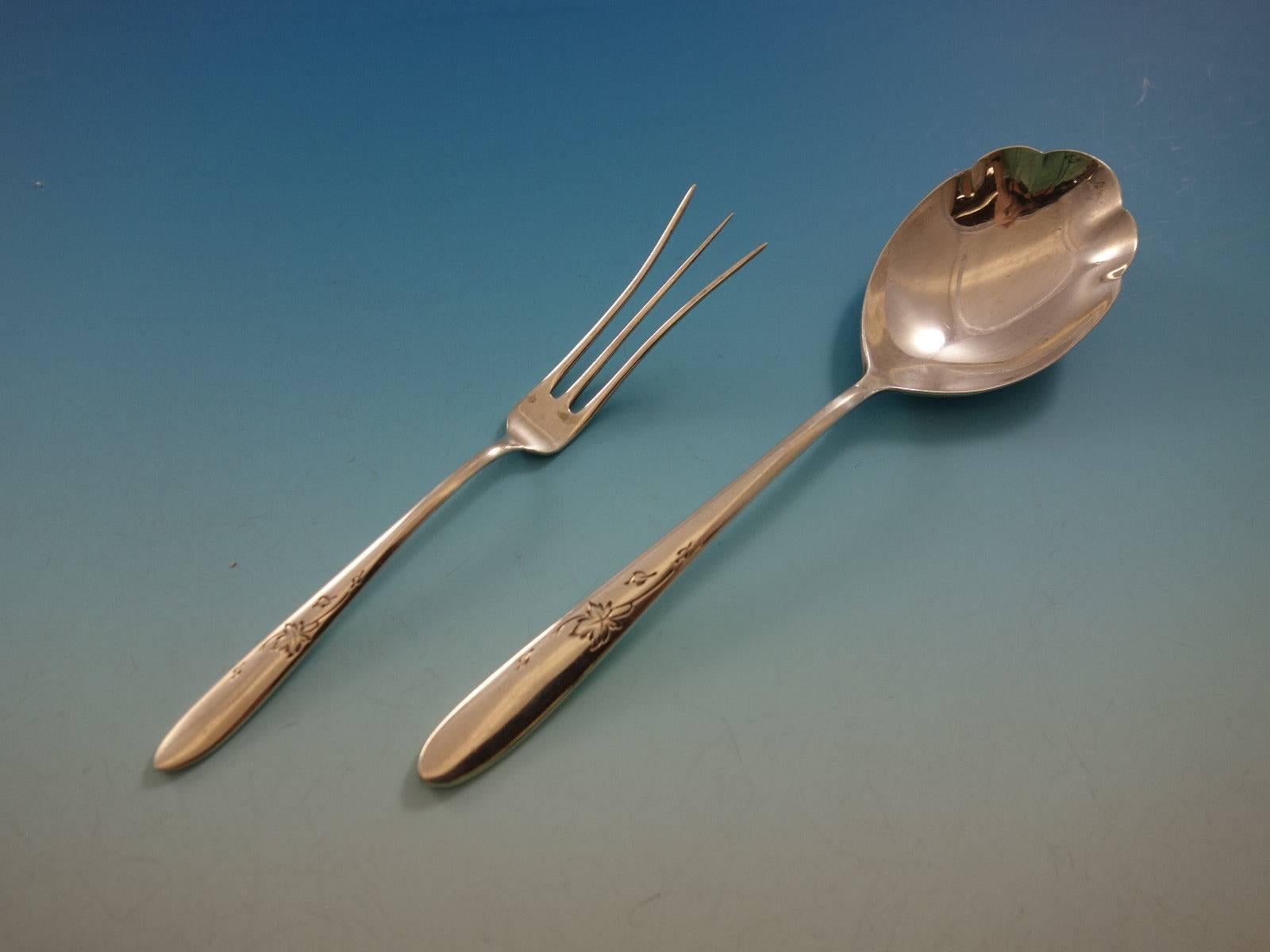 Herbstblätter von Reed and Barton, Besteckset aus Sterlingsilber, 8er-Service, 50 Teile im Angebot 4