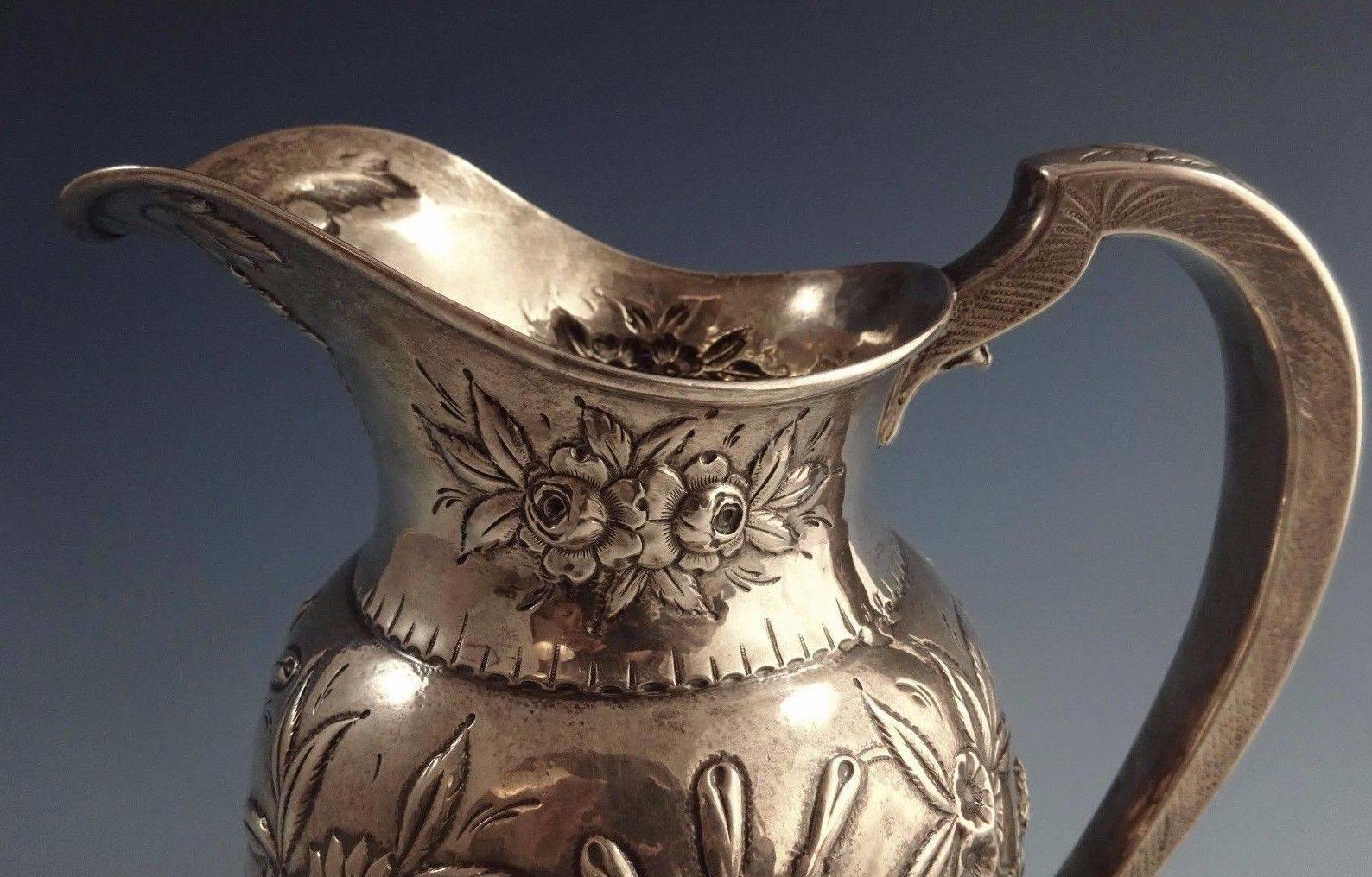 Repousse by Kirk Sterling Silver Water Pitcher, Marked 2