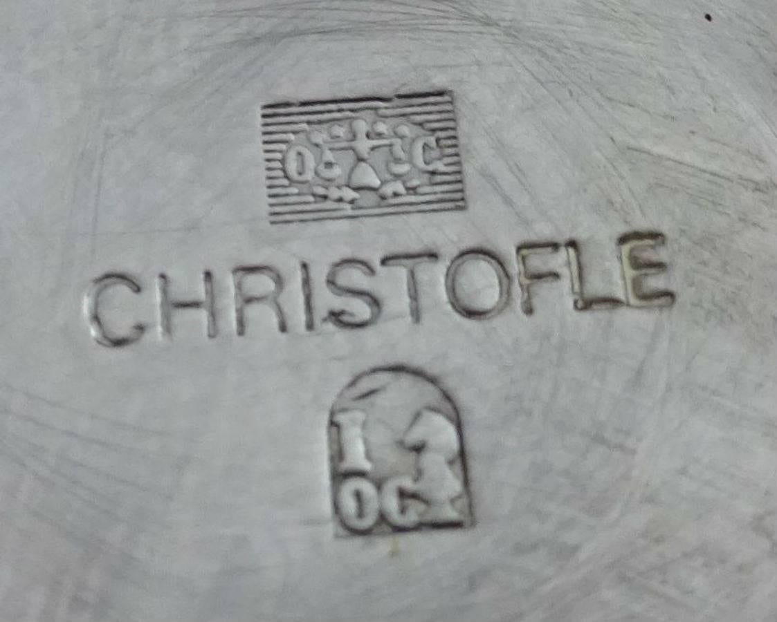 Christofle Art Deco Silver Plate Tea Set w Tray Ebony Handles 5-Piece Hollowware 5