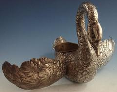 German 800 Silver Swan with Movable Wings, Very Unique Piece