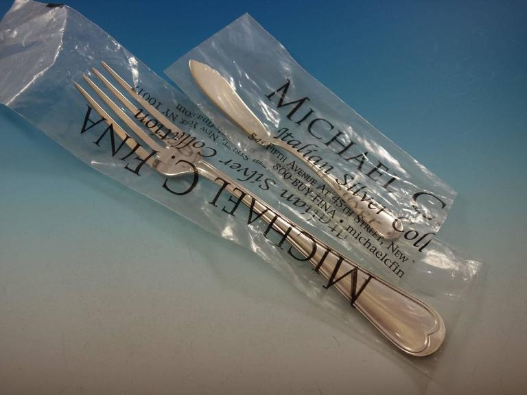 Maurizano by Schiavon Italy Sterling Silver Flatware Set for 12 Dinner