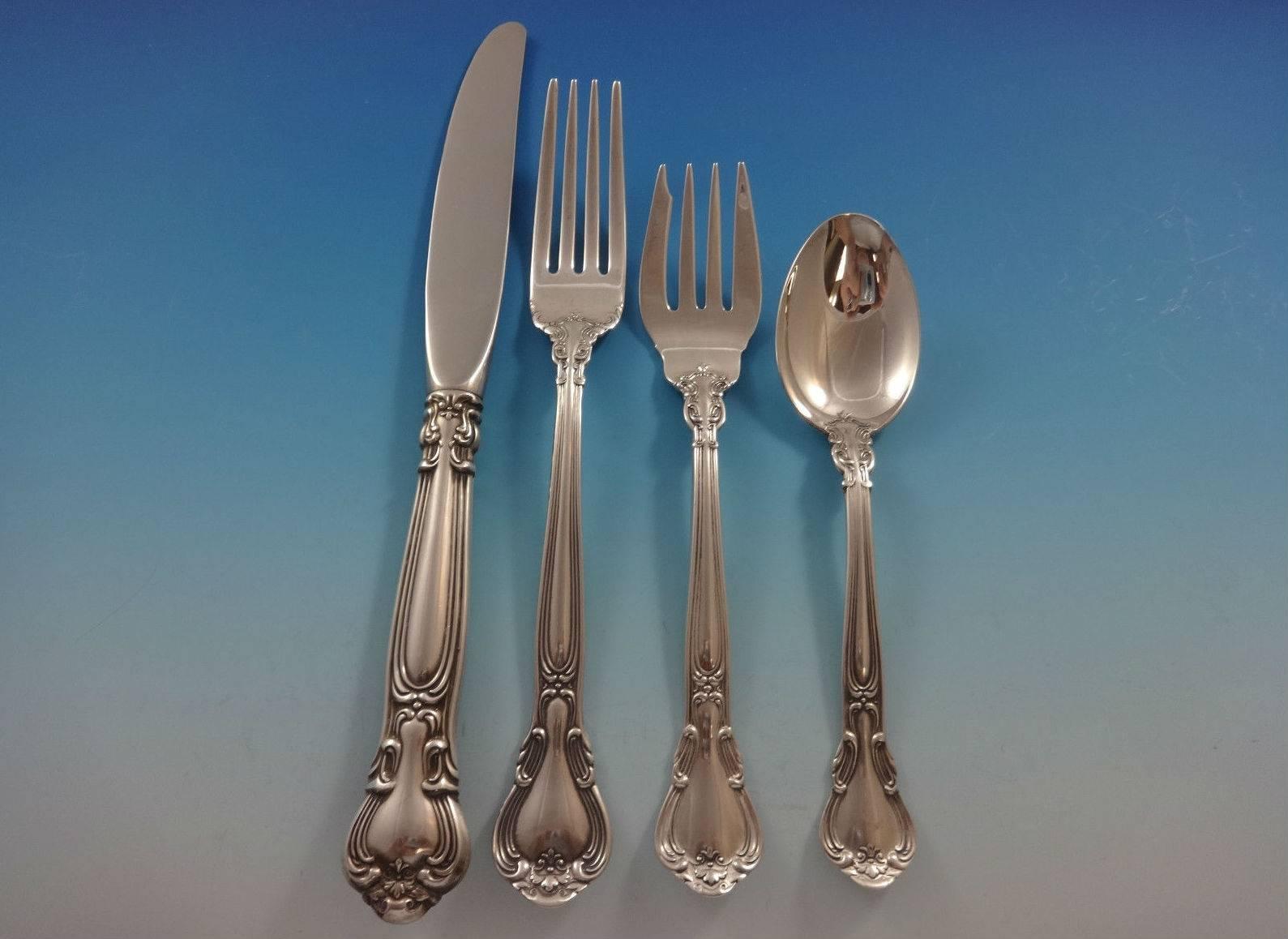 Chantilly by Gorham Sterling Silver Flatware Set Place Size 8 Service 42 Pieces In Excellent Condition In Big Bend, WI