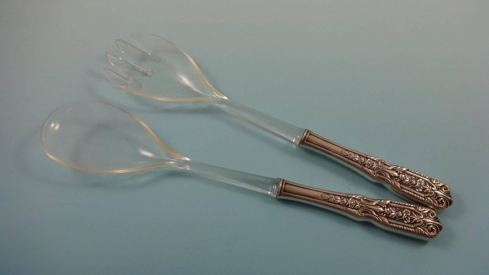 Milburn Rose by Westmorland Sterling Silver Flatware Set Service  In Excellent Condition For Sale In Big Bend, WI