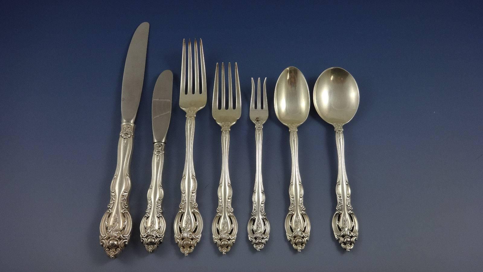 La Scala by Gorham Sterling Silver Flatware Set 12 Service Luncheon 91-Pieces In Excellent Condition For Sale In Big Bend, WI