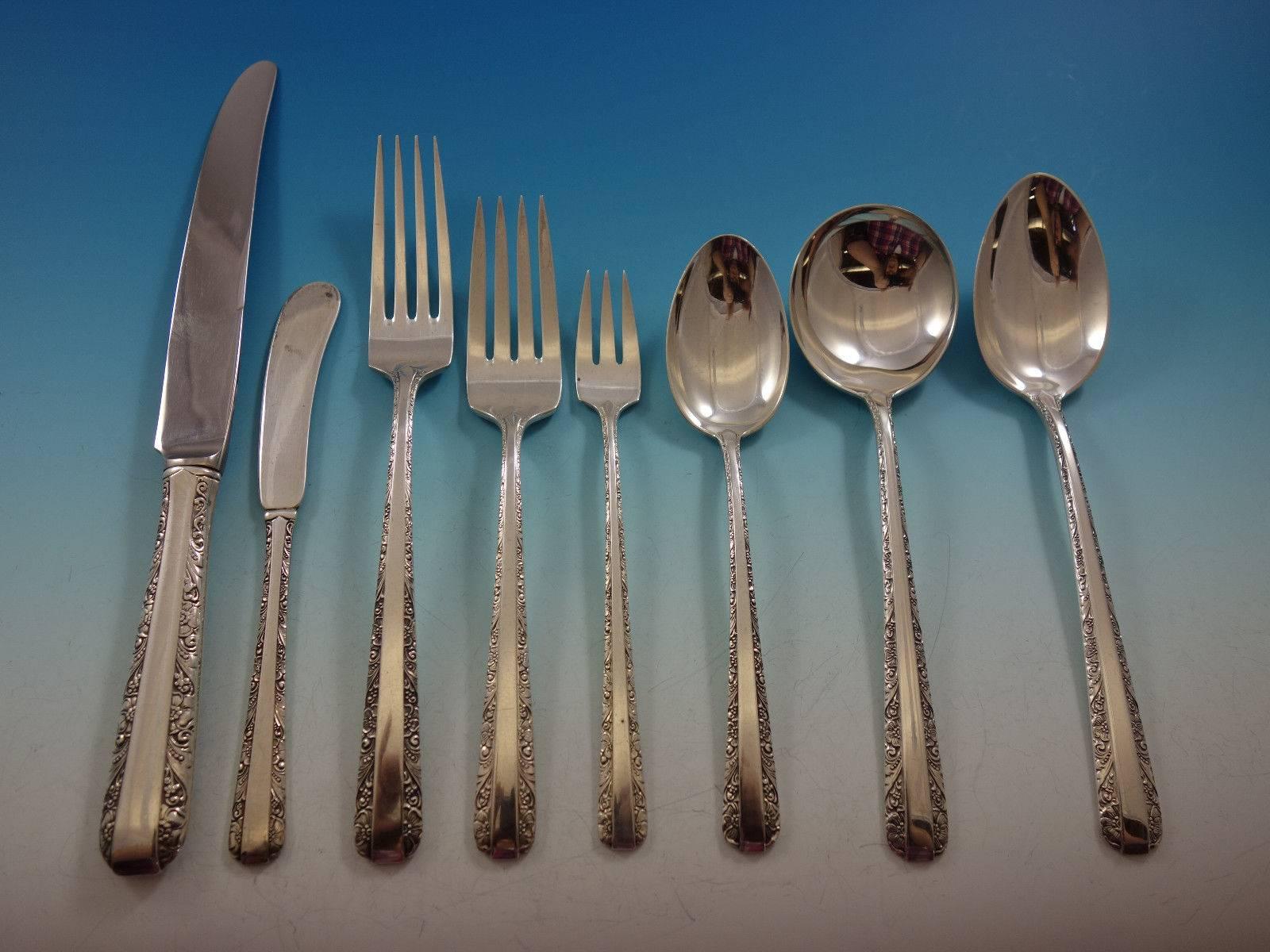 Candlelight by Towle Sterling Silver Flatware Set 12 Service 107 Pieces Huge In Excellent Condition For Sale In Big Bend, WI
