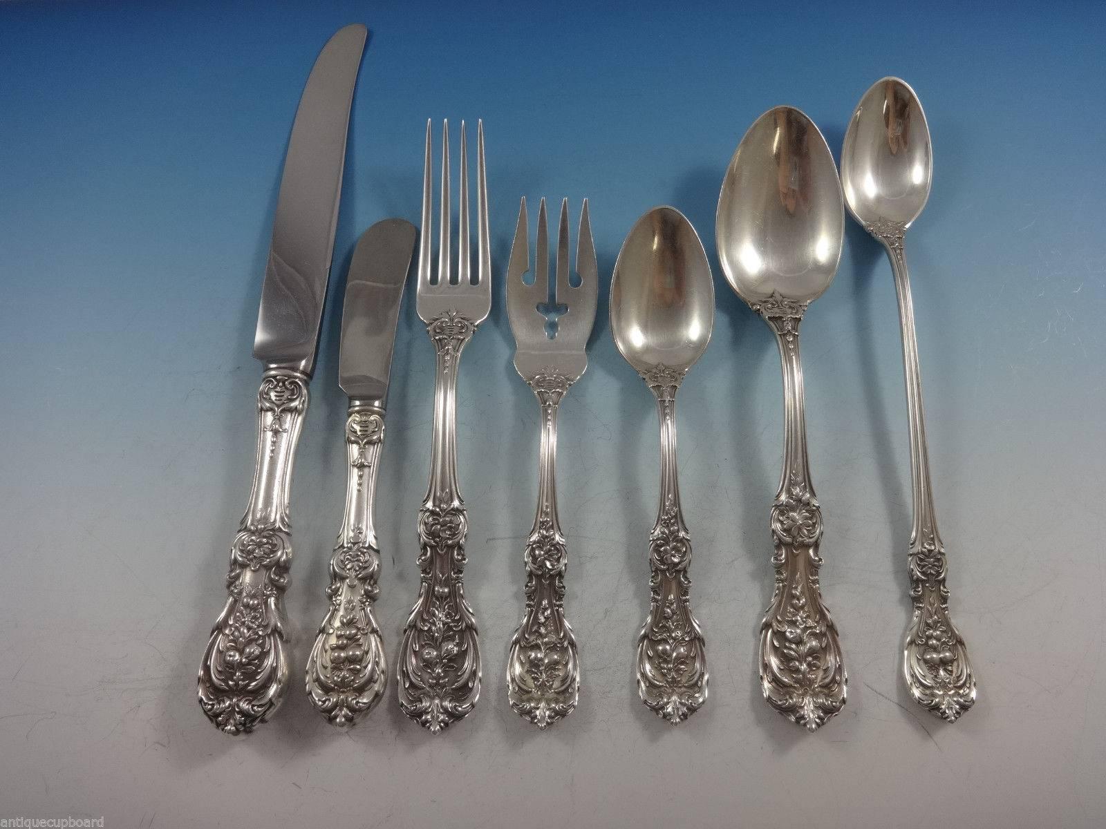 Francis I Old by Reed & Barton Sterling Silver Flatware Set 8 Service Luncheon In Excellent Condition In Big Bend, WI