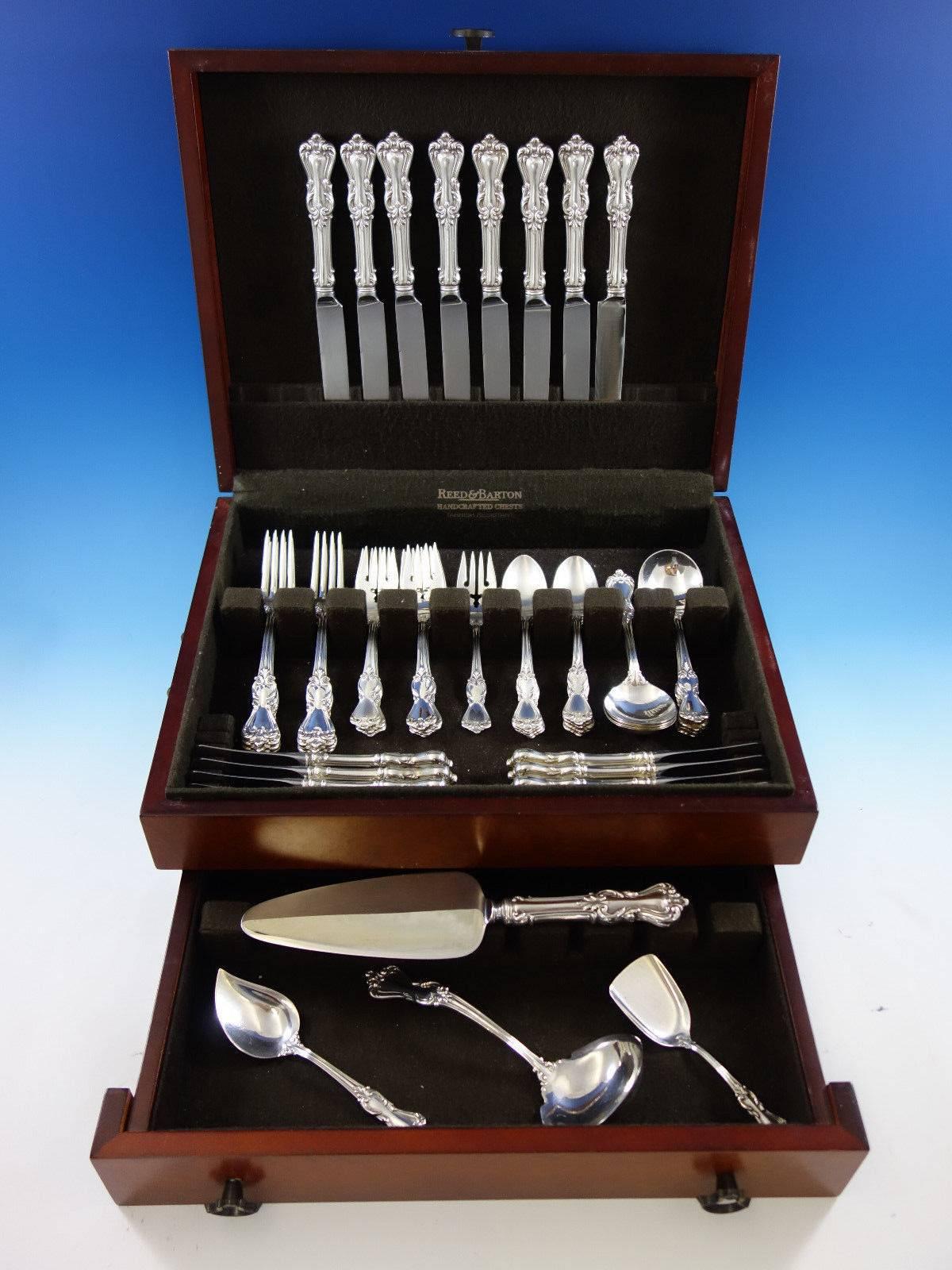Marlborough by Reed and Barton sterling silver flatware set - 52 pieces. This set includes: eight knives, 9 1/8
