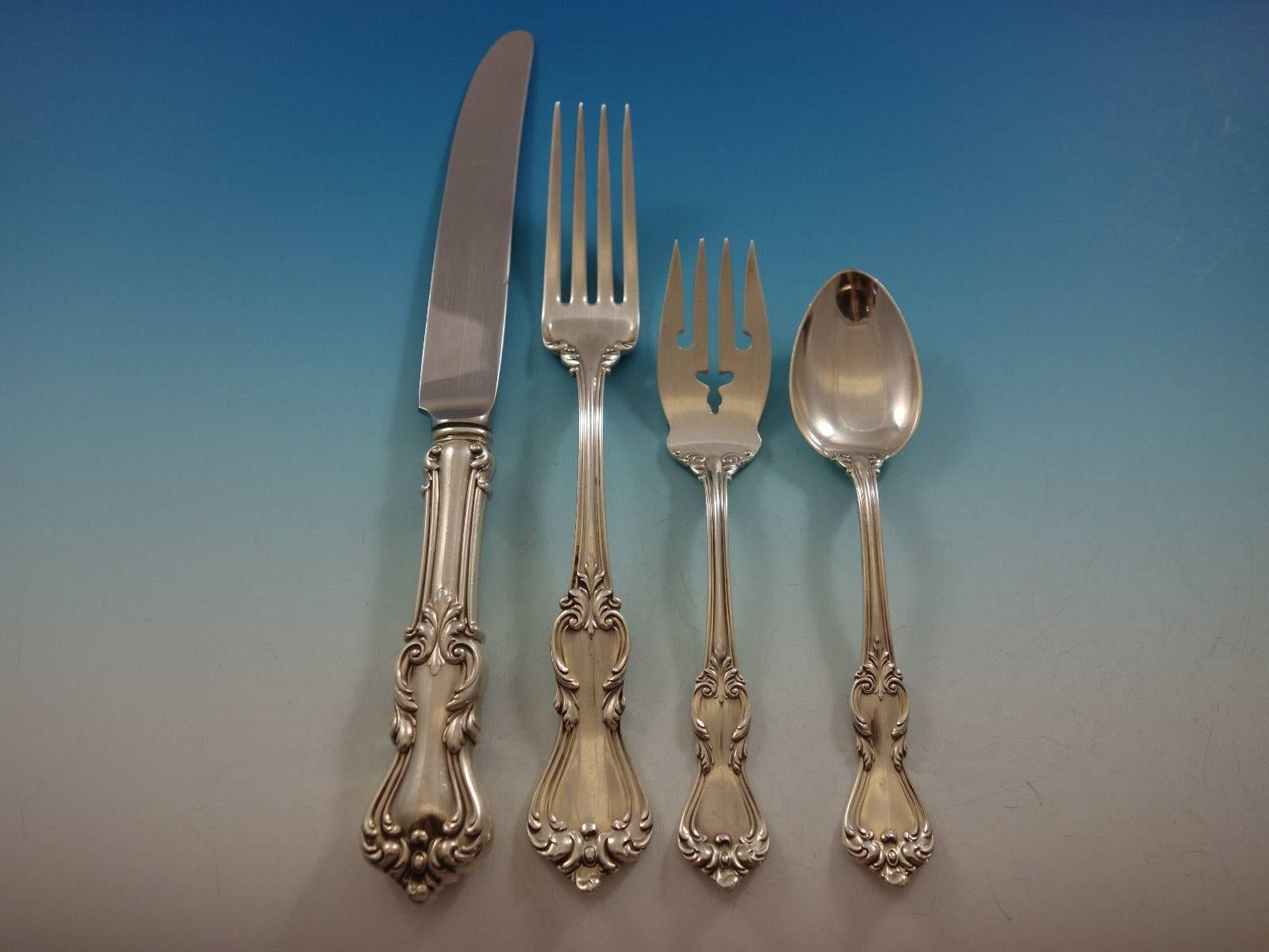 Marlborough by Reed and Barton Sterling Silver Flatware Set Service Dinner 40 Pc In Excellent Condition For Sale In Big Bend, WI