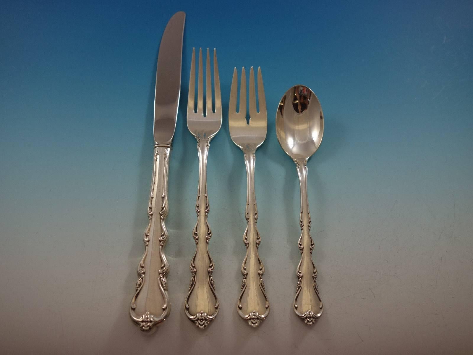 Angelique by International Sterling Silver Flatware Set Service 28 Pieces In Excellent Condition For Sale In Big Bend, WI