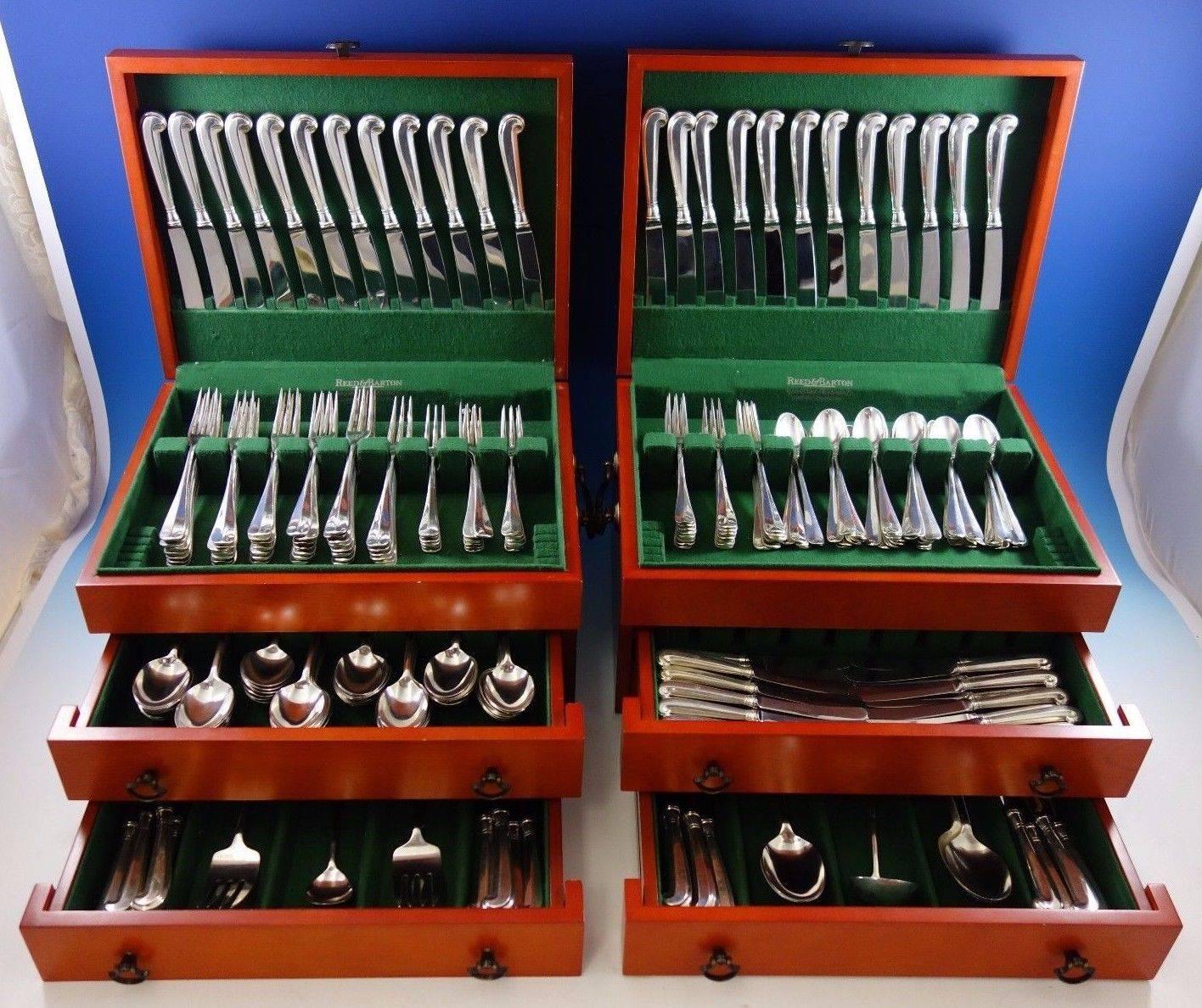 Monumental Queen Anne Williamsburg by Stieff Sterling Silver Flatware set - 296 pieces. This set includes: 
48 knives, 9 1/4