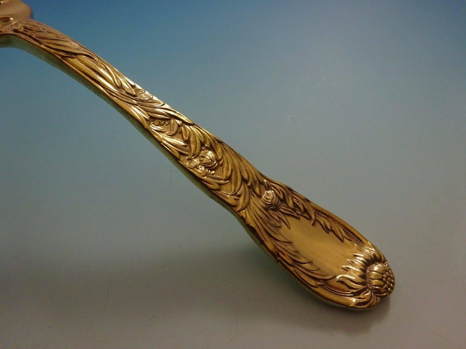 19th Century Chrysanthemum Gold by Tiffany Sterling Silver Flatware Service Set Six Vermeil