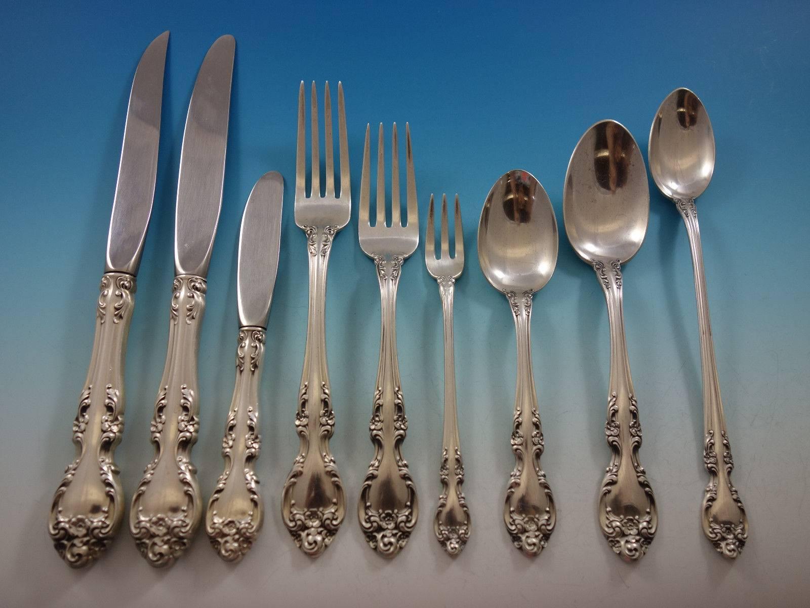 8 services de couverts en argent sterling Melrose by Gorham, taille de table 83 pièces Excellent état - En vente à Big Bend, WI