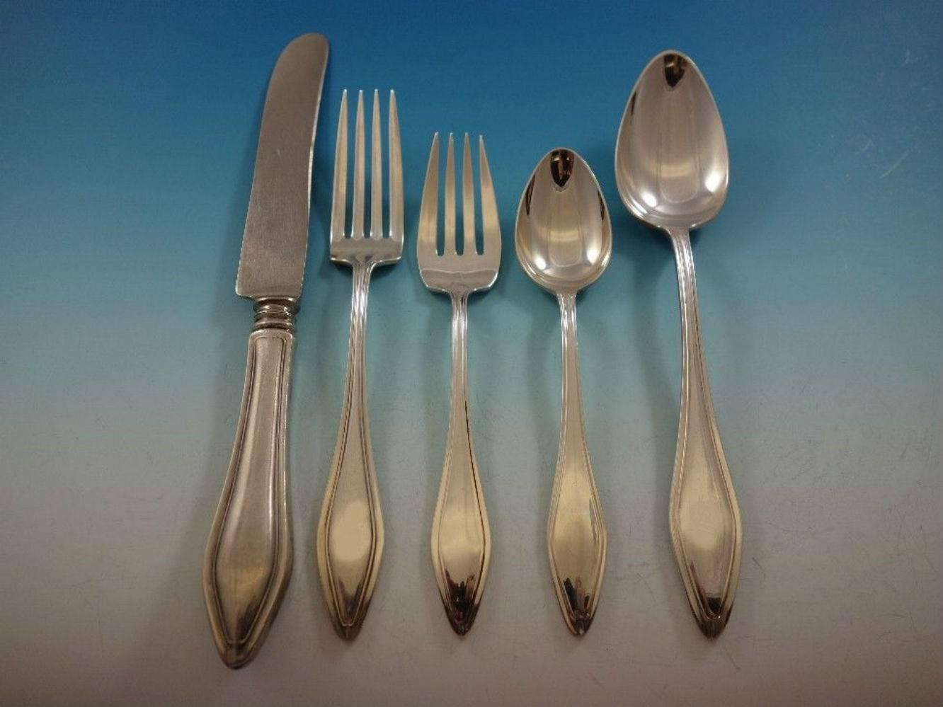 Mary Chilton by Towle Sterling Silver Flatware Set 12 Service, Luncheon, 66 Pcs In Excellent Condition For Sale In Big Bend, WI