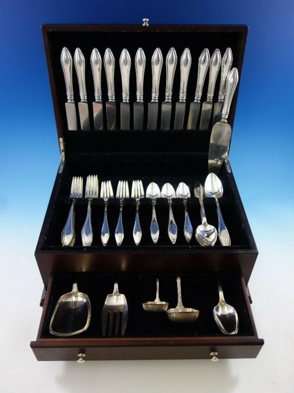 Mary Chilton by Towle sterling silver flatware set - 66 pieces. This set includes: 
12 knives, 8 7/8