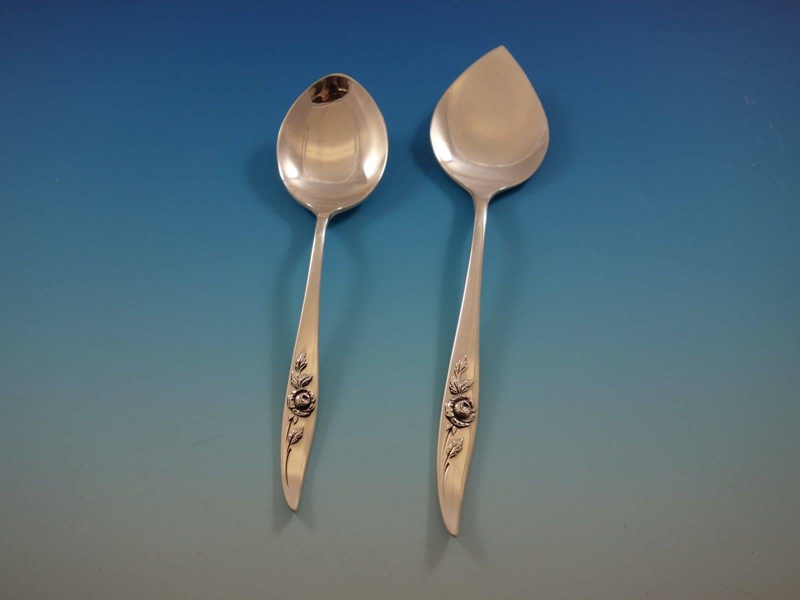 20th Century Belle Rose by Oneida Sterling Silver Flatware Set for 6 Service 31 Pieces For Sale
