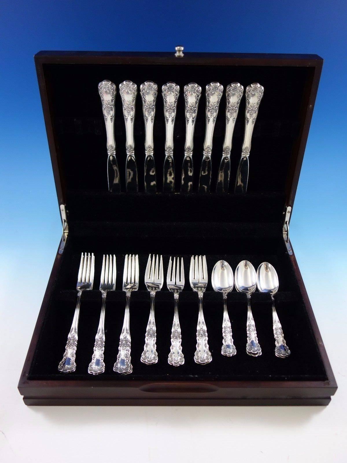 Buttercup by Gorham sterling silver flatware set for 32 pieces. This set includes: Eight place knives, nine 1/4
