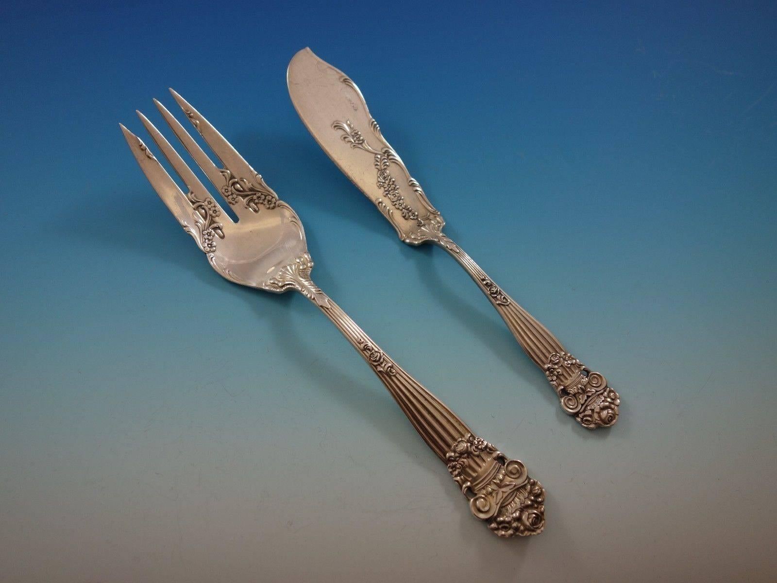 20th Century Georgian by Towle Sterling Silver Flatware Set for Eight Service 75 Pieces