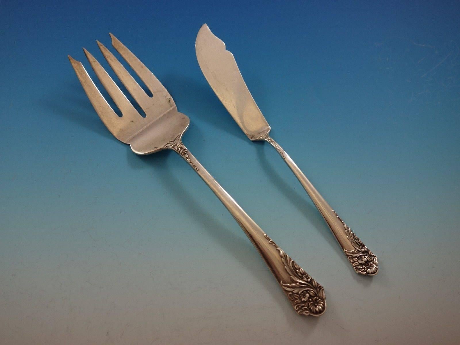 Ecstasy by Amston Sterling Silver Flatware Set for 8 Service Luncheon 37 Pieces For Sale 3