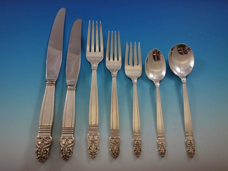 Norse by International Sterling Silver Flatware Set for 12 Dinner