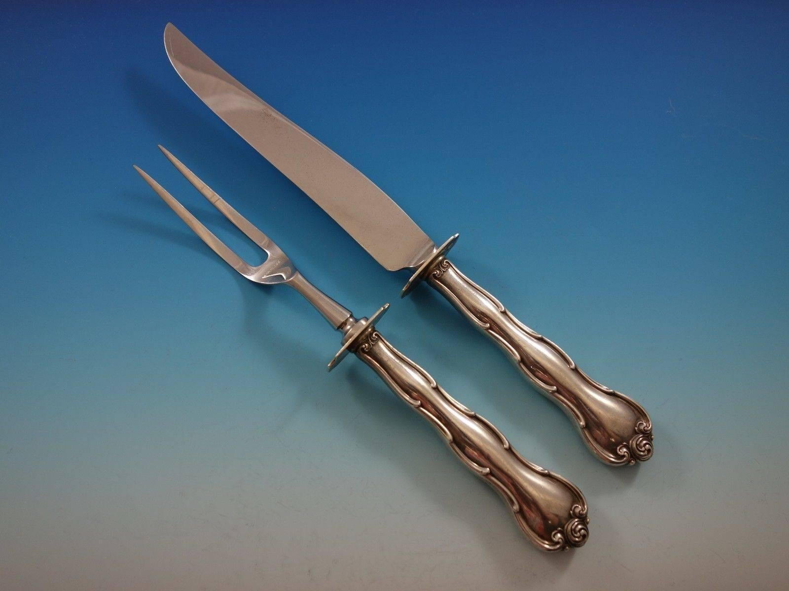 20ième siècle Ensemble de couverts en argent sterling 12 services Rondo by Gorham, 81 pièces en vente