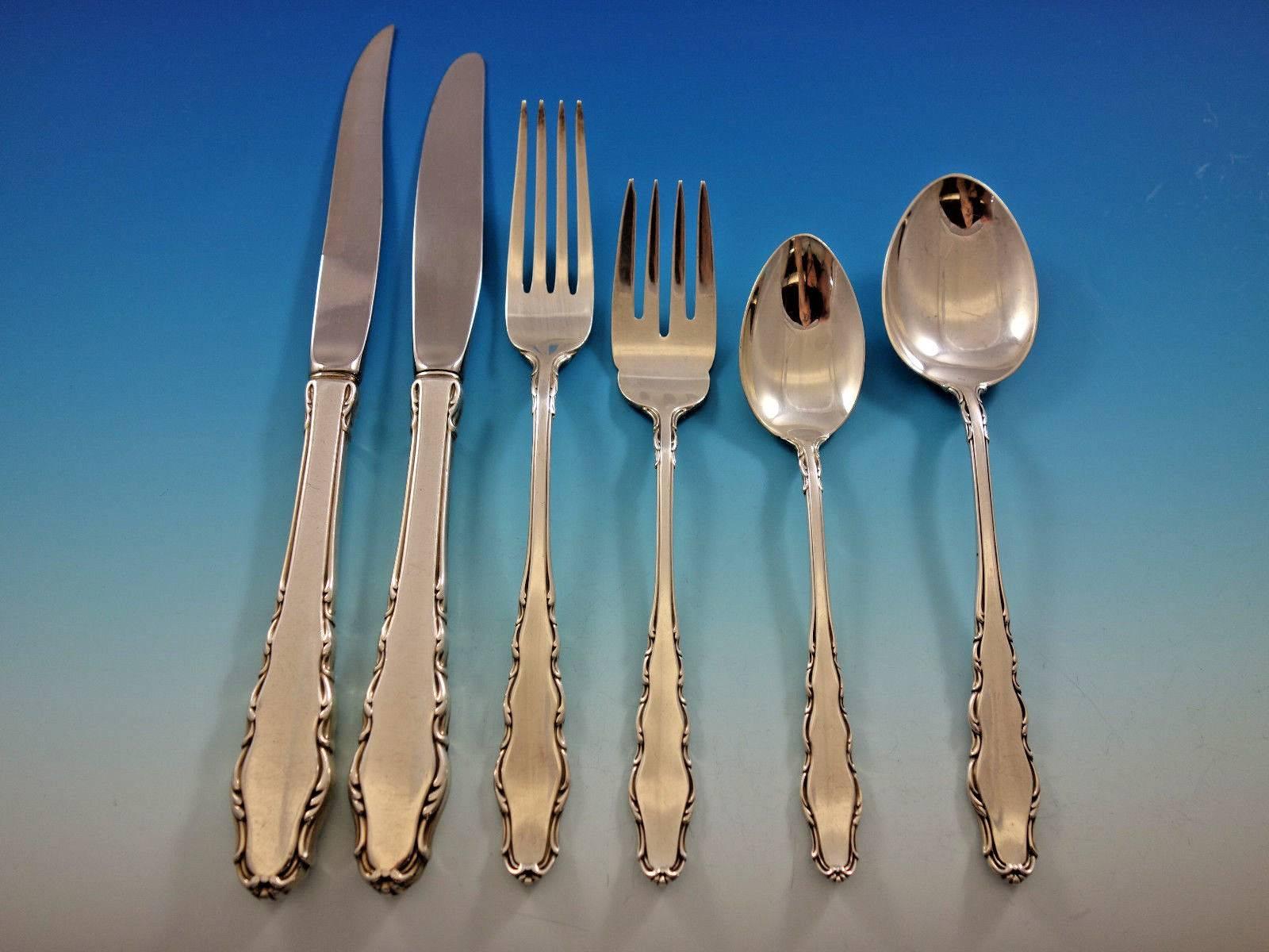 English Provincial by Reed and Barton Sterling Silver Flatware Set Service 79 Pc In Excellent Condition For Sale In Big Bend, WI