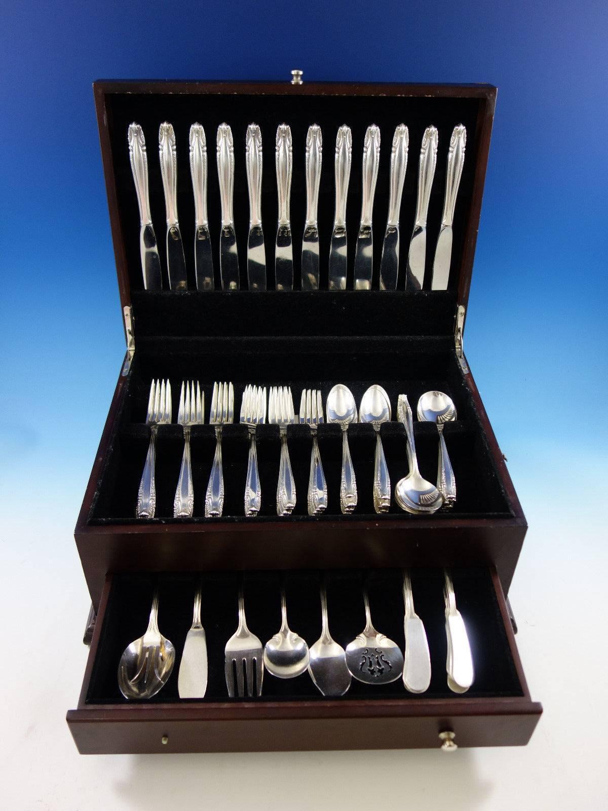 Stradivari by Wallace sterling silver flatware set - 78 pieces. This set includes: 

12 knives, 8 3/4