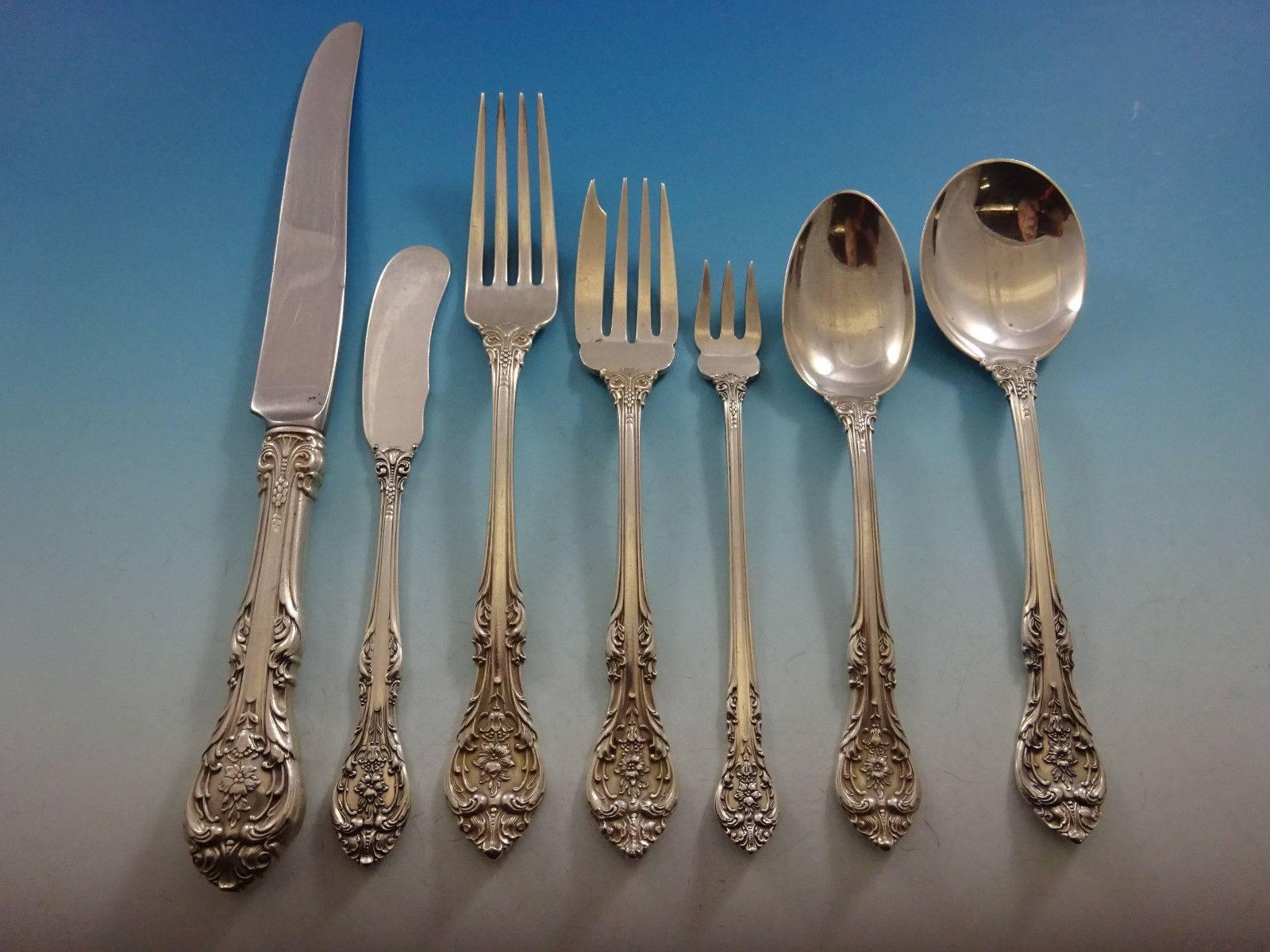 King Edward by Gorham Sterling Silver Flatware Set for 8 Service 63 Pieces In Excellent Condition In Big Bend, WI