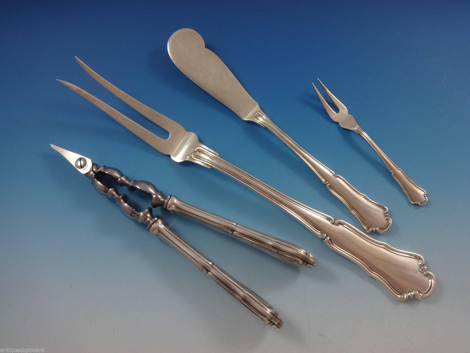 20th Century Savoy by Buccellati Sterling Silver Dinner Flatware Set 12 Service 134 Pcs Italy