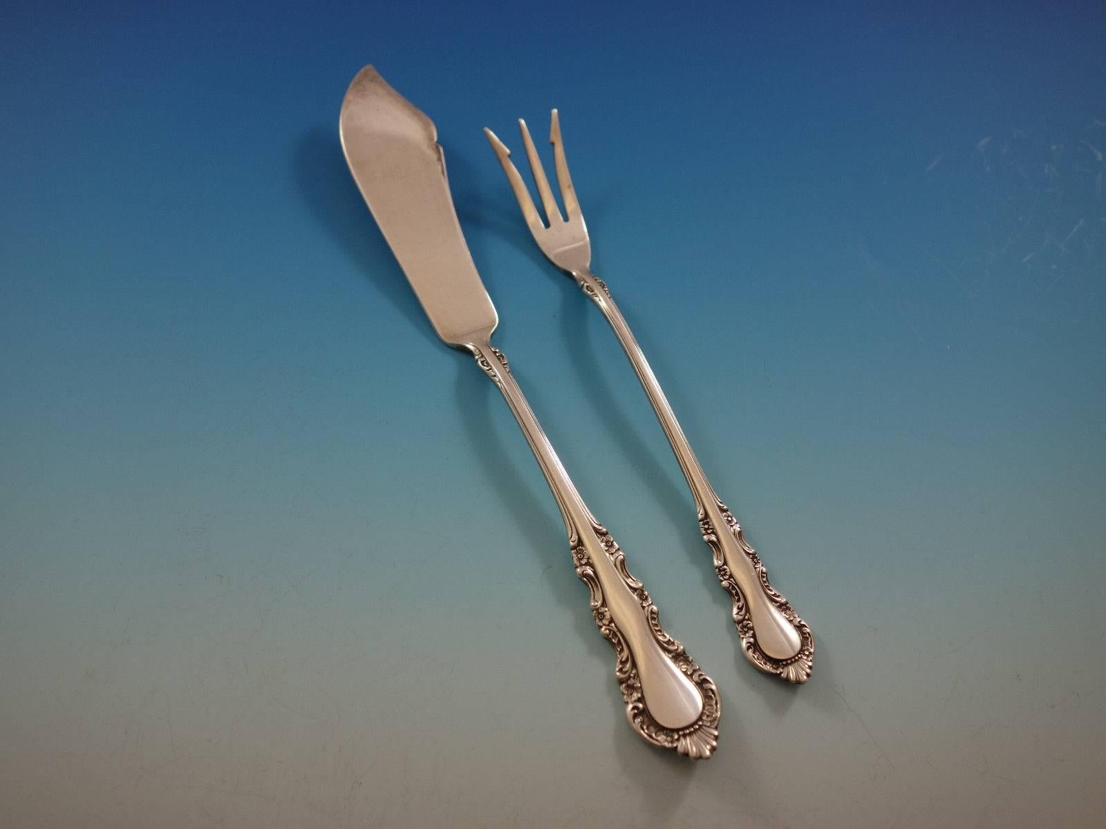 Georgian Rose by Reed and Barton Sterling Silver Flatware Set 41 Pcs Dinner Size For Sale 1