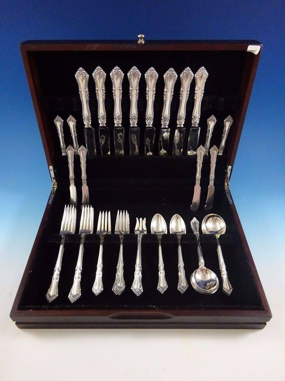 Foxhall by Watson sterling silver flatware set - 56 pieces. This set includes: 

Eight knives, 9